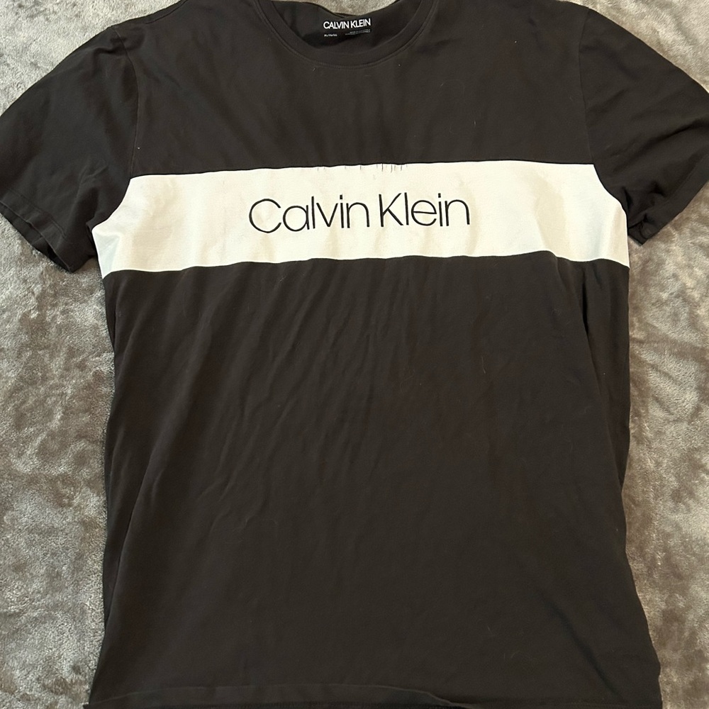 Calvin Klein Black and White Short Sleeve Tee
